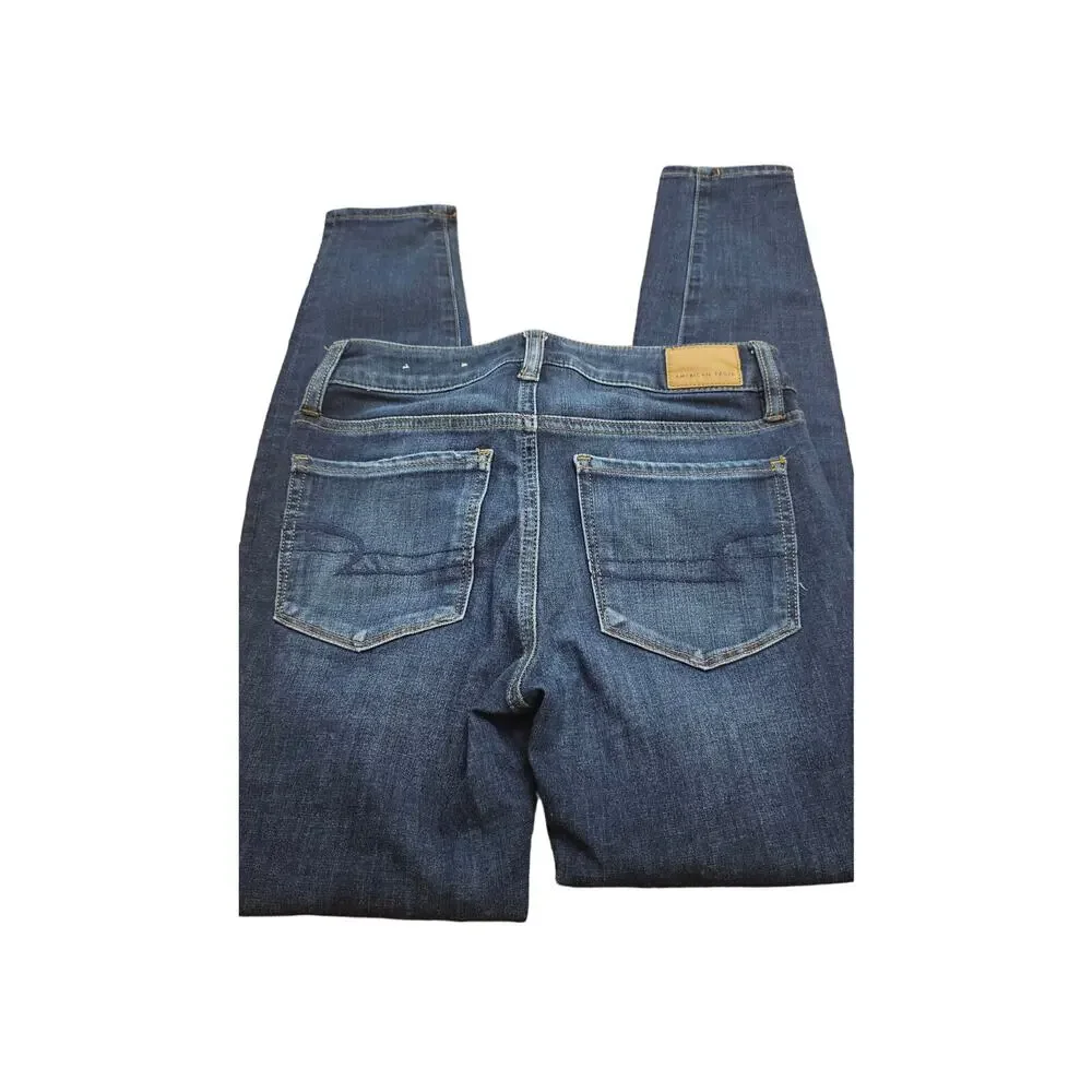 American Eagle Hi Rise size 2 distressed jeans